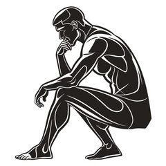 Fototapeta premium black and white image of a young man