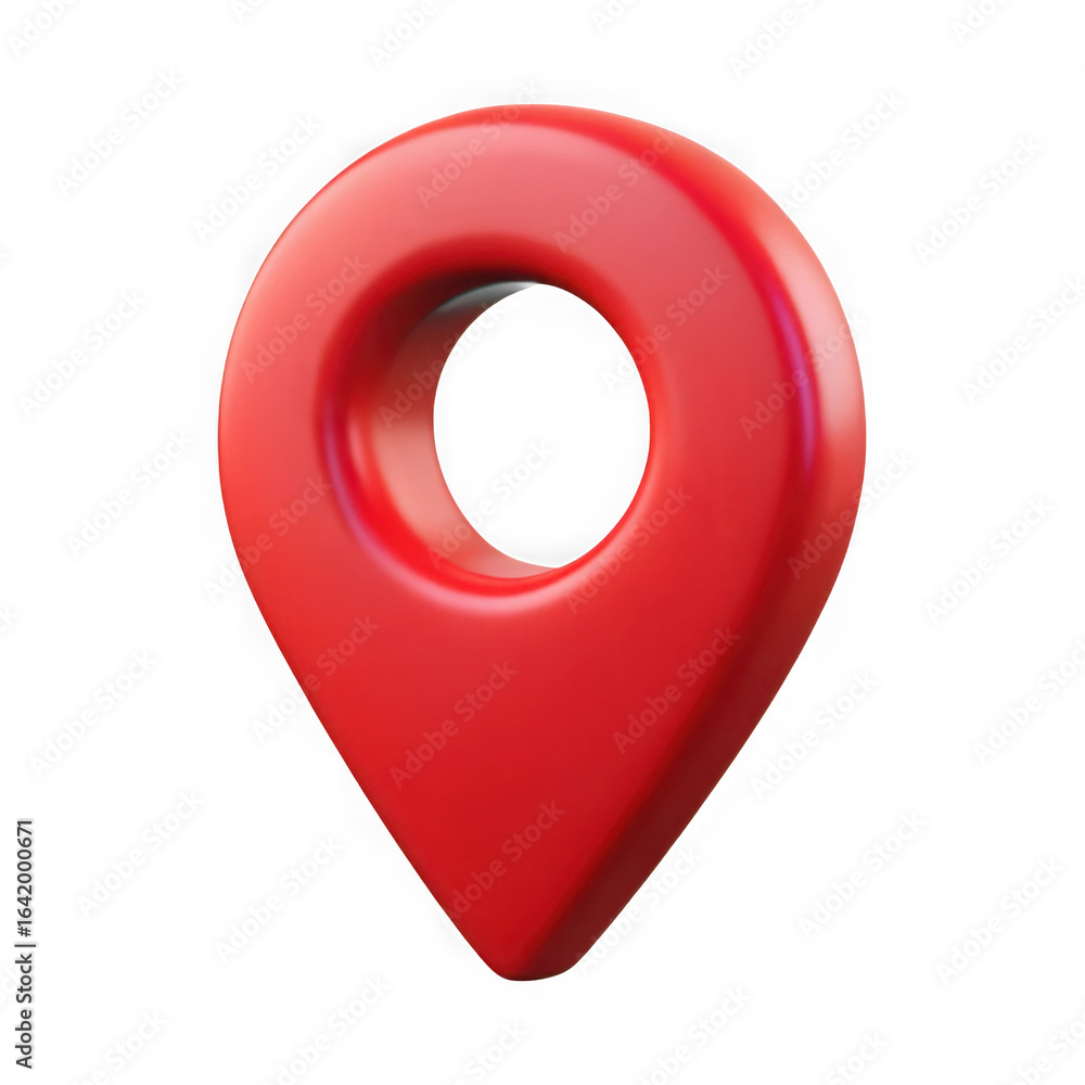 Poster red 3d glossy map pin icon representing location or navigation graphic design isolated on a transpar