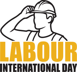 International Labour Day Worker Outline Vector Design