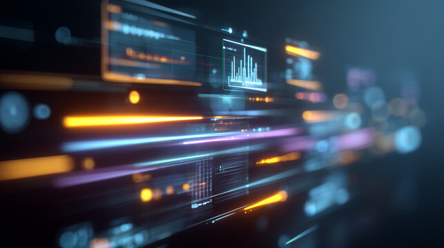 Holographic interface floating in mid-air, futuristic user interface with glowing data, minimal sci-fi style