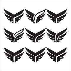 Fototapeta premium wings logo silhouette vector