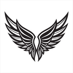 Fototapeta premium wings logo silhouette vector