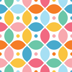 Colorful Geometric Petal Pattern with Dots
