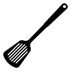 Wire nonstick spatula turner black solid silhouette icon. Flat vector illustration isolated on white background.