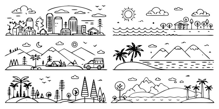 ancient egypt vector illustration landscape scene 