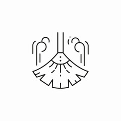broom sweeping dust icon sign vector