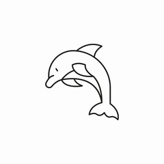 jumping dolphin ocean   icon sign vector