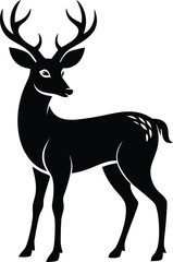 Minimalist deer silhouette in black and white