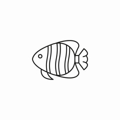 striped tropical fish icon sign vector
