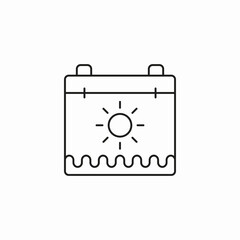 summer calendar day icon sign vector