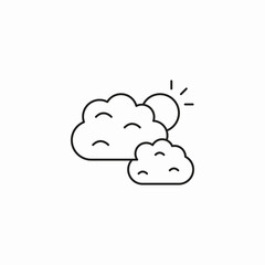 sun behind clouds icon sign vector