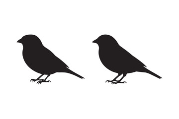 Two black bird silhouettes standing side by side