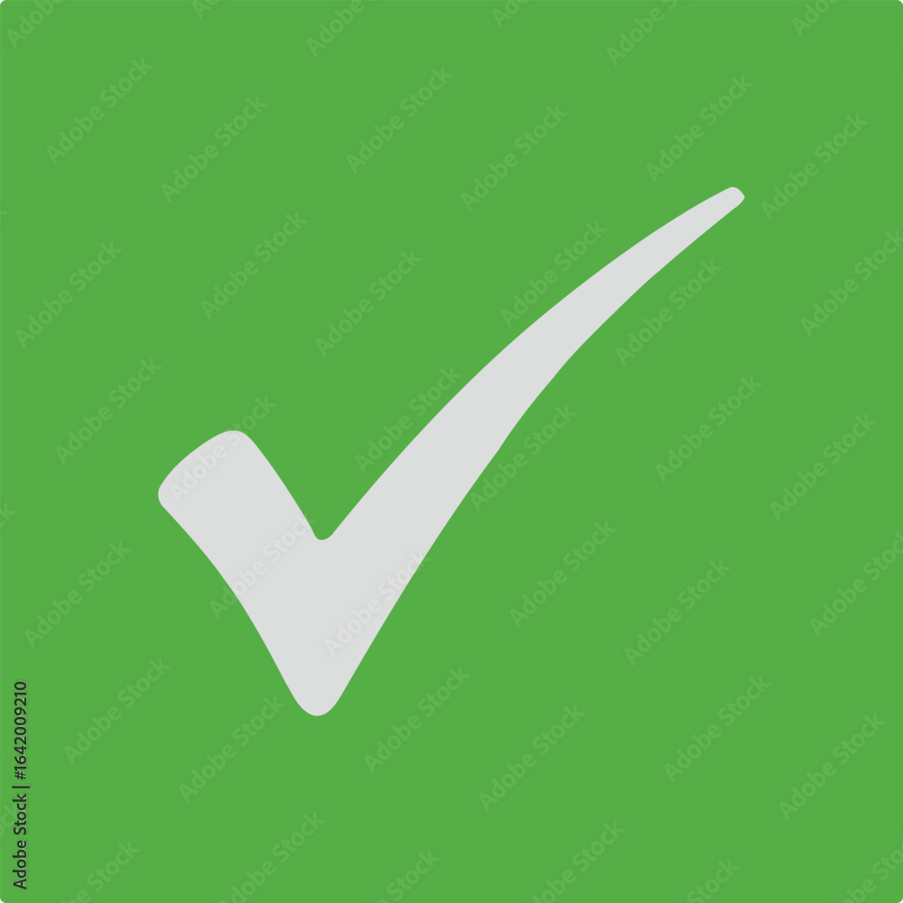 Poster green check mark icon vector illustration for approval and confirmation with rounded square backgrou