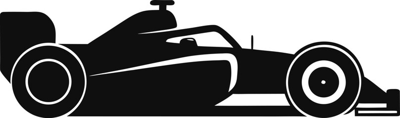 Dynamic formula 1 car silhouette in motion