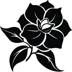 Elegant gardenia silhouette floral design