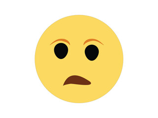 Confused Face Emoji Icon – Uncertain Expression Smiley Vector