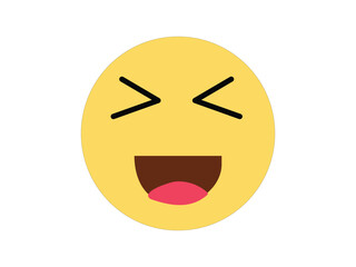 Laughing Face Emoji Icon – Yellow Smiley Expression Vector