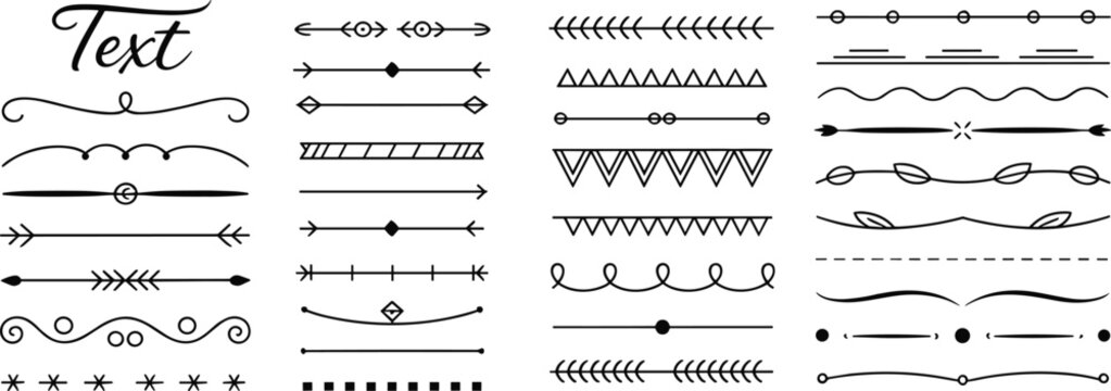 A comprehensive collection of hand drawn dividers separators and text accents perfect for graphic design web design and typography projects