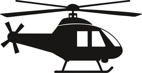 Helicopter silhouette flying in the sky