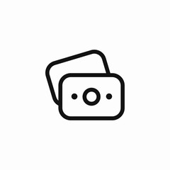 two cards camera icon sign vector