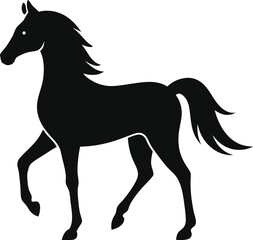 Elegant horse silhouette on white background