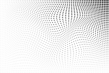 Half Tone Dots Black and White Background. Halftone Corner Frame. 

