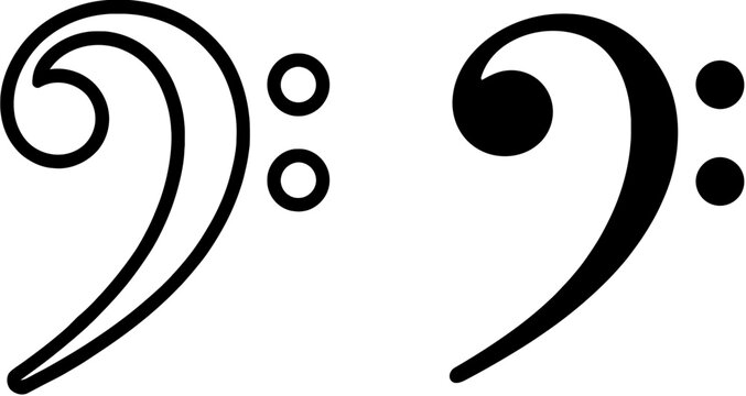 Bass clef outline vector