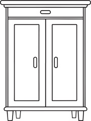 Classic cabinet with double doors, perfect for home storage solutions and interior design projects