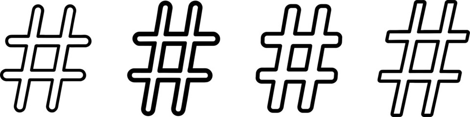 Fototapeta premium Sharp musical symbol outline vector