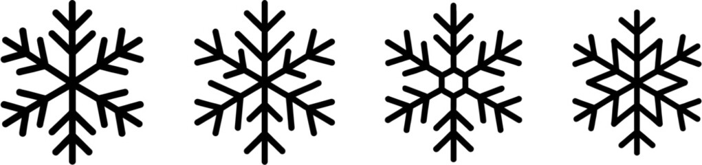 Obraz premium Snowflake winter outline vector