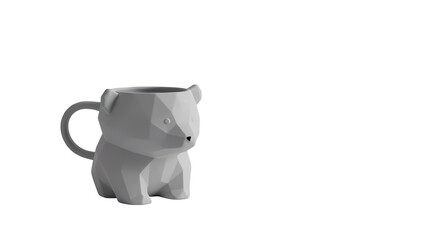 Minimalist white ceramic pitcher shaped like a stylized animal against a stark black background