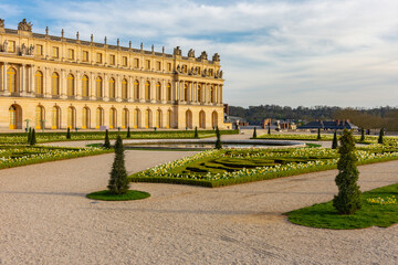 Obraz premium Versailles palace and gardens in spring, Paris suburbs, France