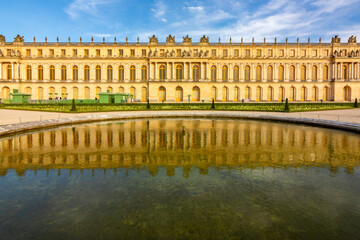 Versailles palace and gardens in spring outside Paris, France