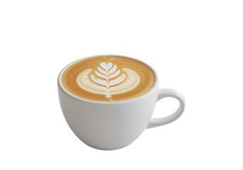 Artistic Latte Art Coffee in a White Cup, Perfect Morning Brew for a Delicious Start