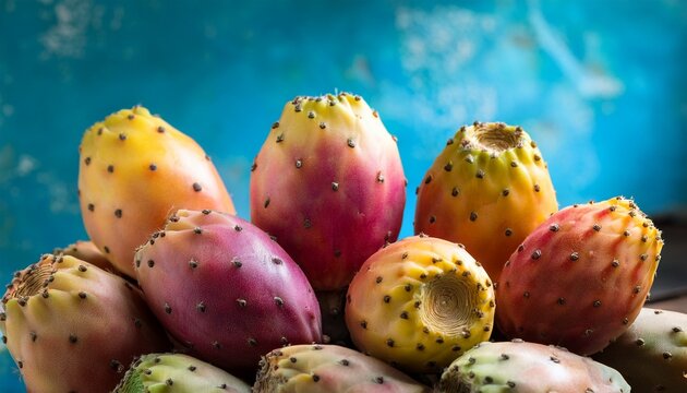 higos chumbos prickly pears with vibrant colors and textured skins