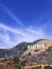 Fototapeta premium mountains, 45 ft letters, hollywood, entertainment, block letters, movie industry, tourism, capital letters, santa monica mountains, scenic, drama, mountain, landmark icons, advertisement, california,