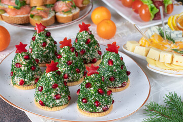 Assortment of various New Year's finger food