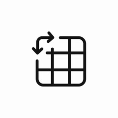 grid rotate arrows icon sign vector