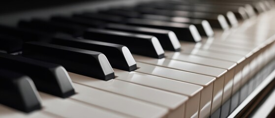 The close-up view of piano keys showcasing elegance and musical artistry.