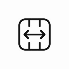 horizontal resizing handle icon sign vector