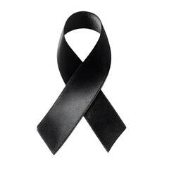 Black ribbon symbol for depression awareness on soft background isolated