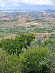 aerial view of countryside in val d'orcia, tuscany