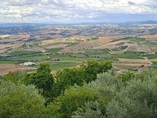 panoramic view of a tuscan landscape in val d'orcia