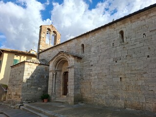 street in the old town of montalcino, tuscany