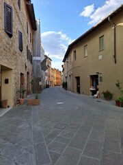 street in the old town of montalcino, tuscany