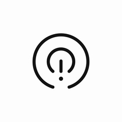 power button alert icon sign vector