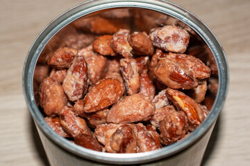 Close-up of a Jar Filled with Candied Almonds