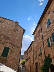The historical village of montepulciano in tuscany, italy