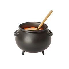 Halloween cauldron visualized in spooky 3d illustration for festive and seasonal themes
