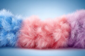 Soft, fluffy textures in pastel shades.
